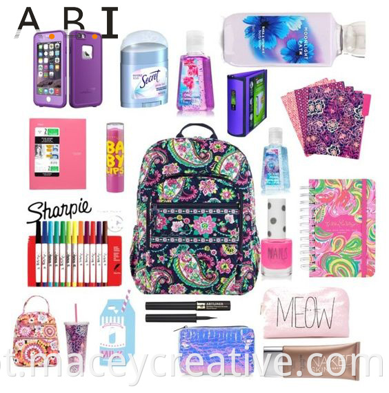 OEM Custom Design Fashion Girl Back to School Bag Stationery Conjunto